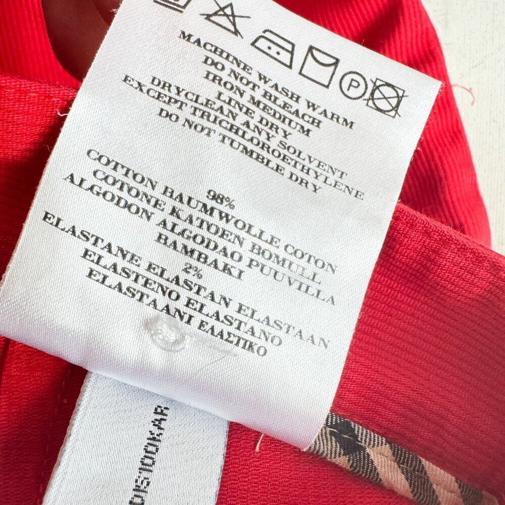 Burberry Golf Red Corduroy Bootcut High waist Pants 0/2 - Picture 14 of 15